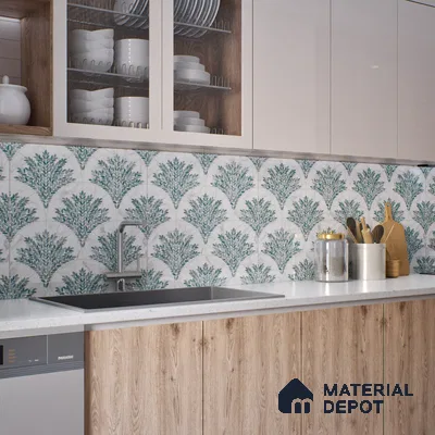 Moroccan Look Floor & Wall Tile TL 06147 Felis 2 ft x 2 ft Glitter Glossy Finish Vitrified Tile - 9 mm  | Suitable For Living Room, Dining, Bathroom & Kitchen | Please Expect a Slight Variation of Pattern (Sample)