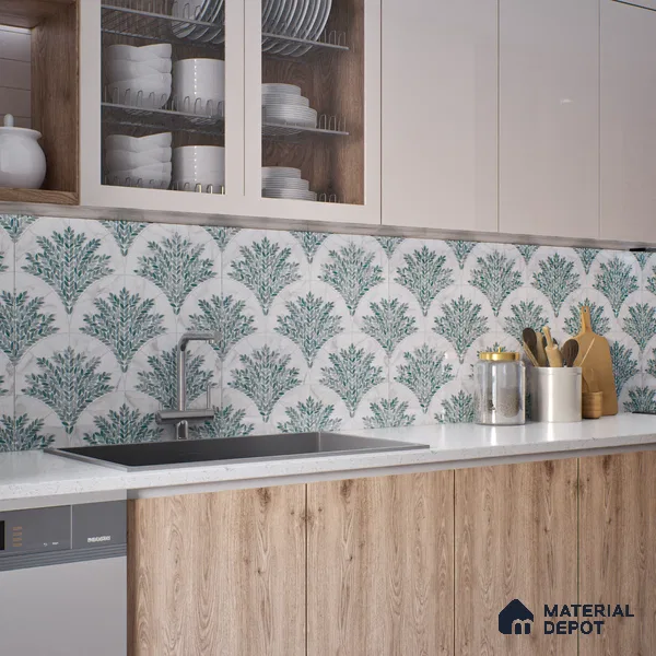 Moroccan Look Floor & Wall Tile TL 06147 Felis 2 ft x 2 ft Glitter Glossy Finish Vitrified Tile - 9 mm  | Suitable For Living Room, Dining, Bathroom & Kitchen | Please Expect a Slight Variation of Pattern (Sample)
