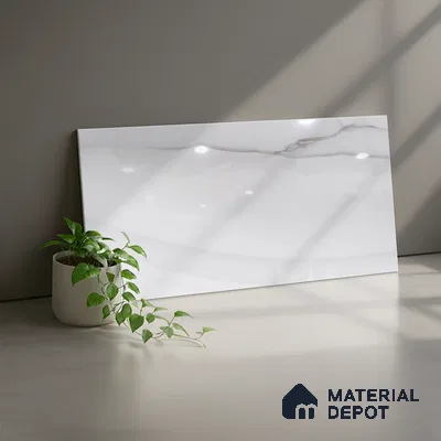 Marble Wall Tile TL 06000 B 8601 D Dark 2 ft x 1 ft Ceramic Luster Glossy Finish - 7.5 mm | Suitable For Kitchen, Bathroom