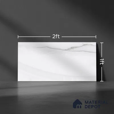 Marble Wall Tile TL 06000 B 8601 D Dark 2 ft x 1 ft Ceramic Luster Glossy Finish - 7.5 mm | Suitable For Kitchen, Bathroom