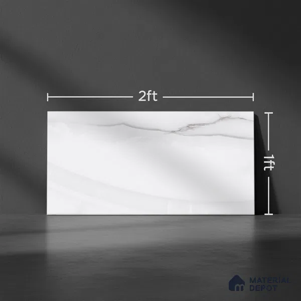 Marble Wall Tile TL 06000 B 8601 D Dark 2 ft x 1 ft Ceramic Luster Glossy Finish - 7.5 mm | Suitable For Kitchen, Bathroom