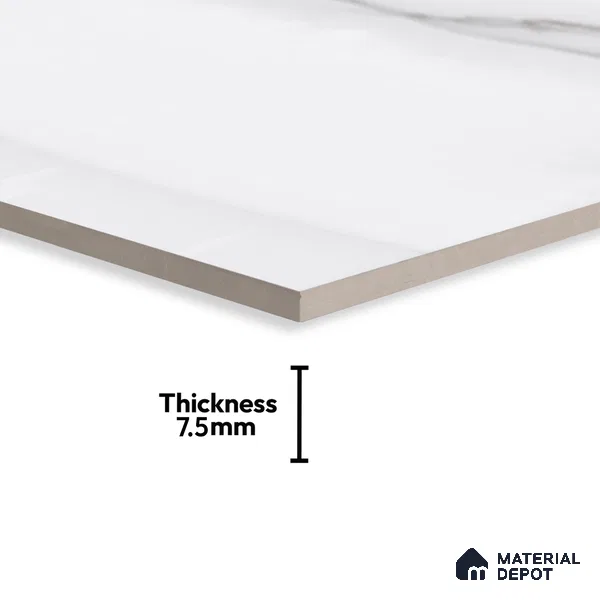 Marble Wall Tile TL 06000 B 8601 D Dark 2 ft x 1 ft Ceramic Luster Glossy Finish - 7.5 mm | Suitable For Kitchen, Bathroom