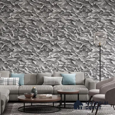 TV 0302 | Black & White Ocean Wave Non Woven Patterned Wallpaper - 10 Meter x 21 Inches, 57.41 Sq. Ft. (Min. 15% Wastage)