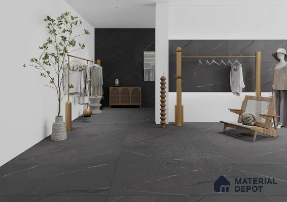 Modern Boutique Interior with Charcoal Grey Tiles | Material Depot