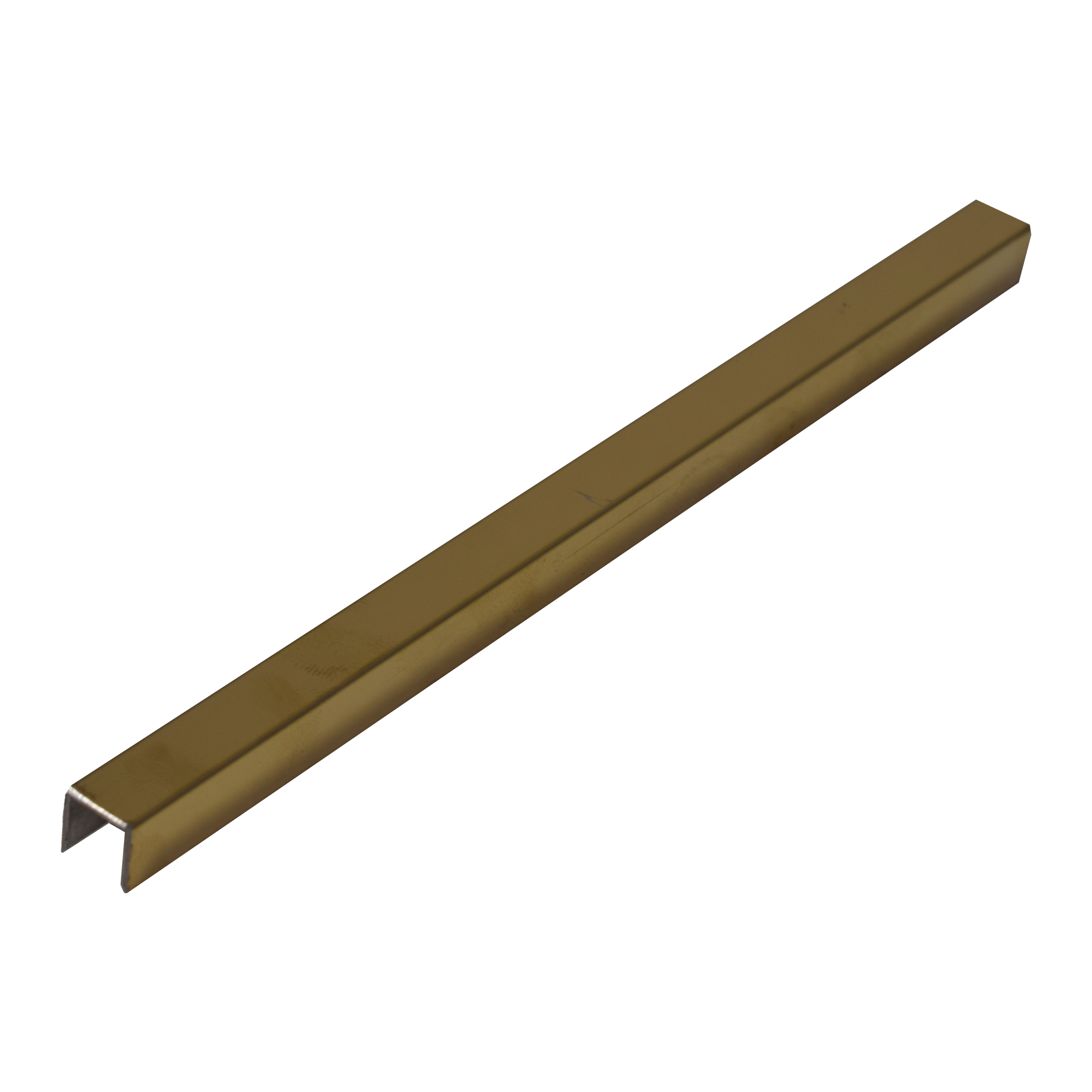 SS 304 U Inlay Profile Polished Gold Glossy Finish Edgeline PM 00292 J | 10 ft (3 mtr) x 10 mm x 0.6 mm | Adhesive Type Installation | Suitable for Floor & Walls
