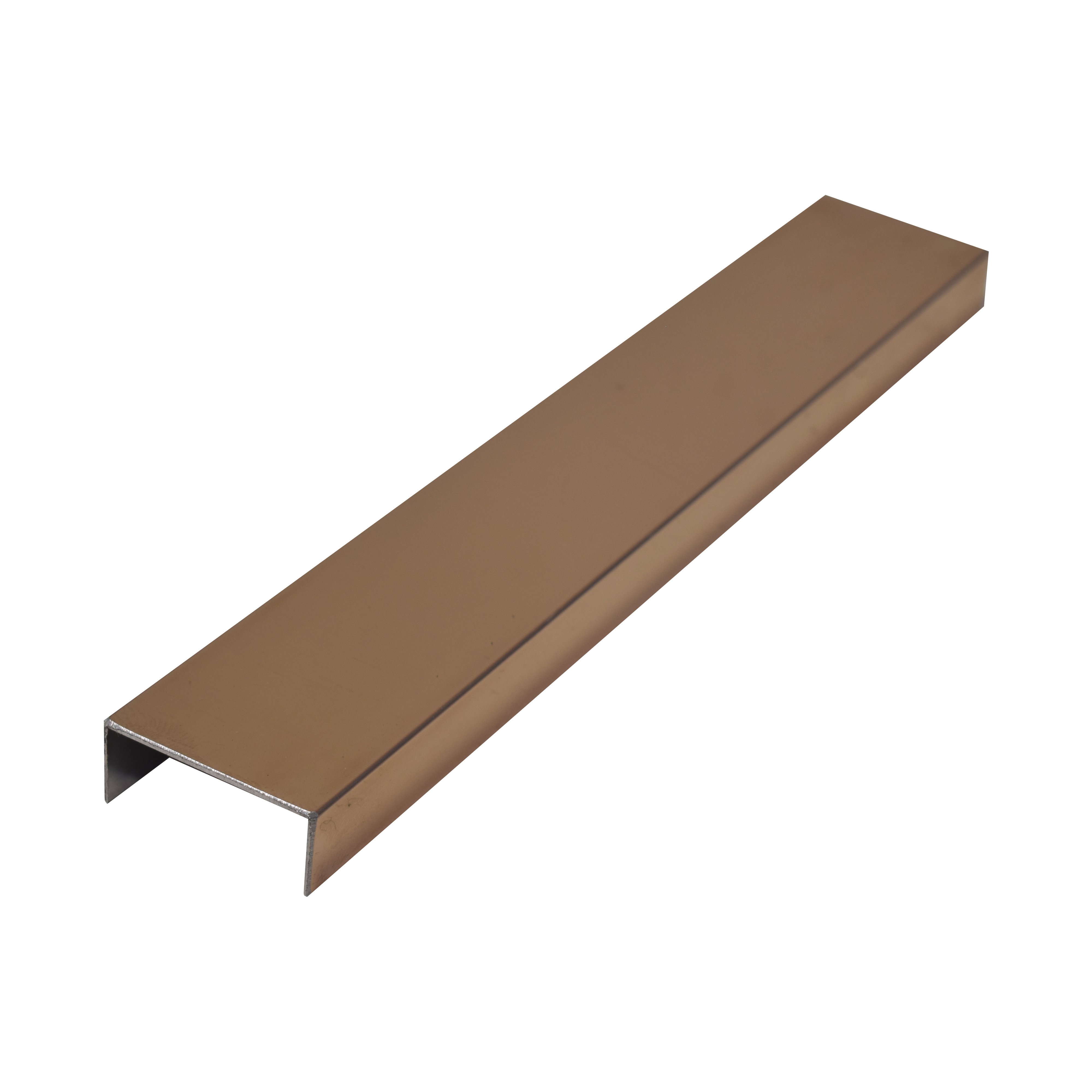 SS 304 U Inlay Profile Rose Gold Glossy Finish Edgeline PM 00292 T | 10 ft (3 mtr) x 20 mm x 0.6 mm | Adhesive Type Installation | Suitable for Floor & Walls