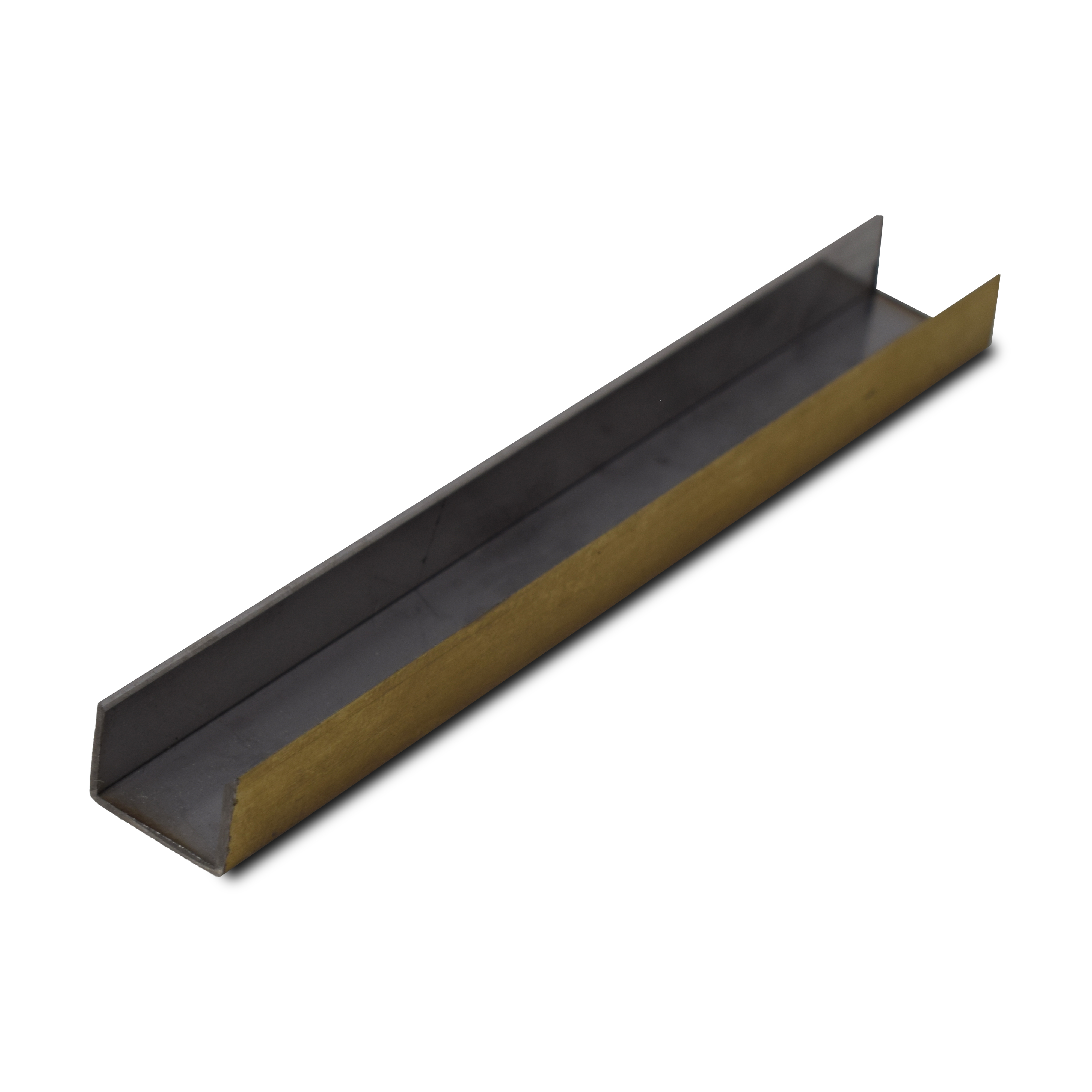 SS 304 U Inlay Profile Brush Gold Matte Finish Edgeline PM 00292 Z | 10 ft (3 mtr) x 10 mm x 0.6 mm | Adhesive Type Installation | Suitable for Floor & Walls