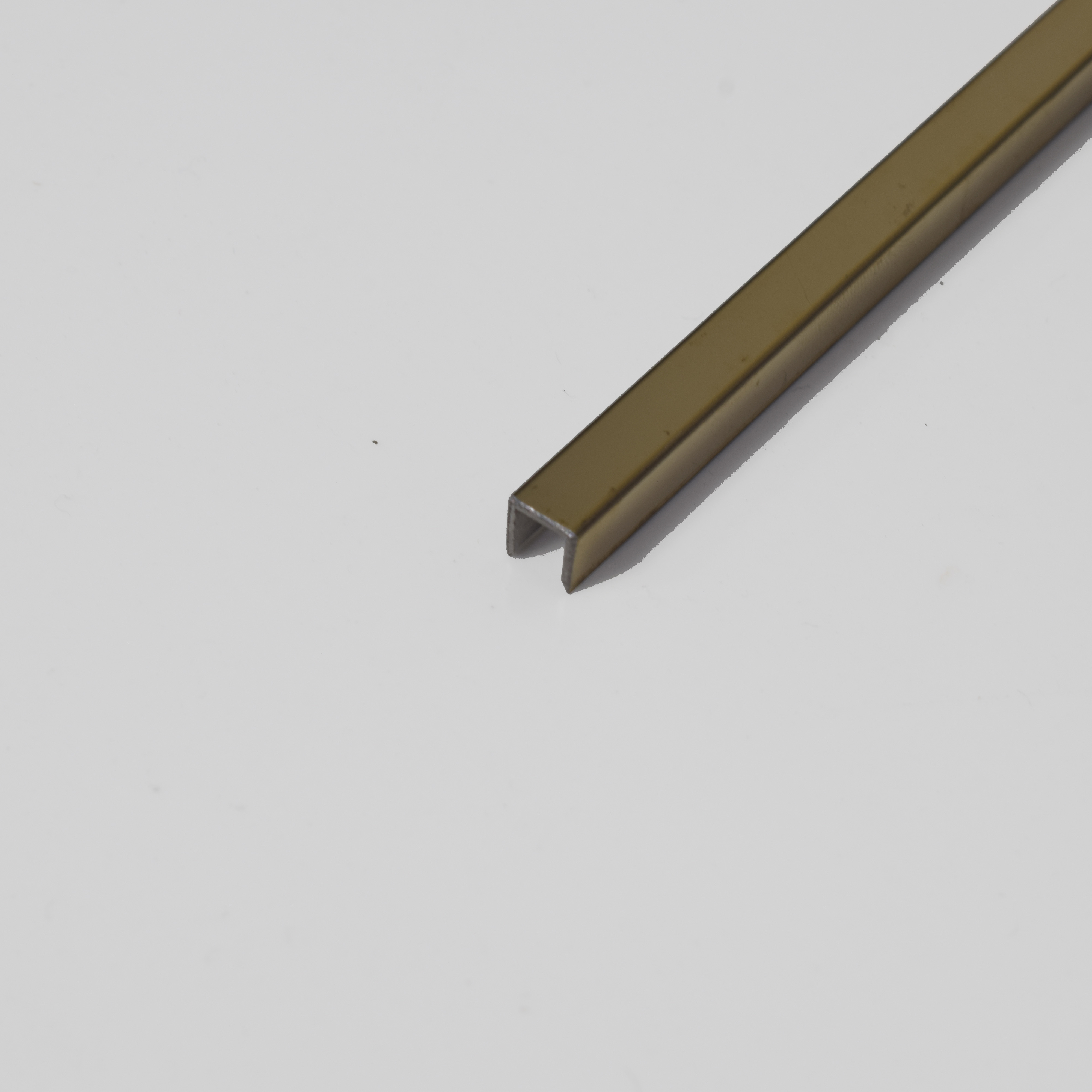 SS 304 U Inlay Profile Polished Gold Glossy Finish Edgeline PM 00292 I | 10 ft (3 mtr) x 6 mm x 0.6 mm | Adhesive Type Installation | Suitable for Floor & Walls