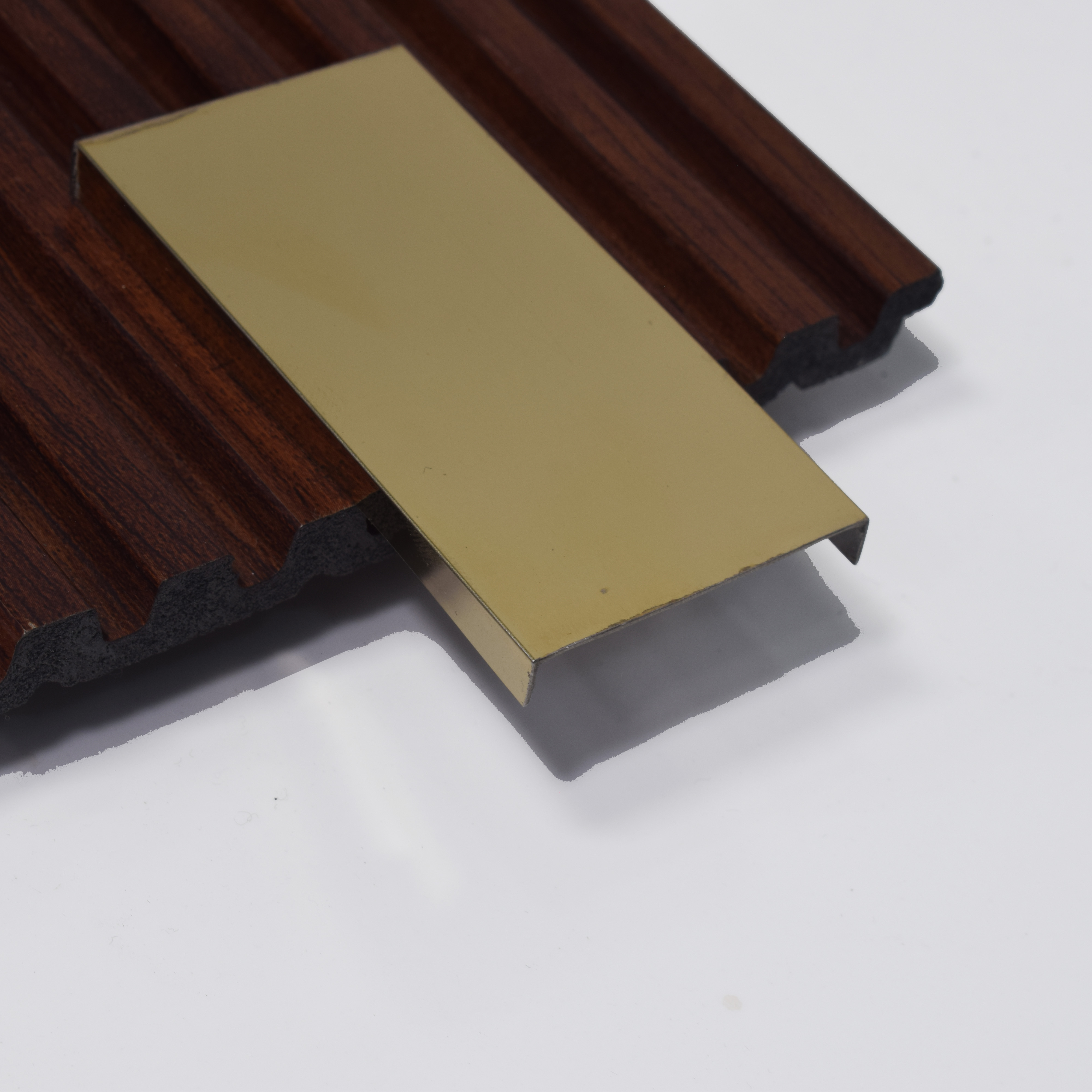 SS 304 U Inlay Profile Polished Gold Glossy Finish Edgeline PM 00292 M | 10 ft (3 mtr) x 40 mm x 0.6 mm | Adhesive Type Installation | Suitable for Floor & Walls