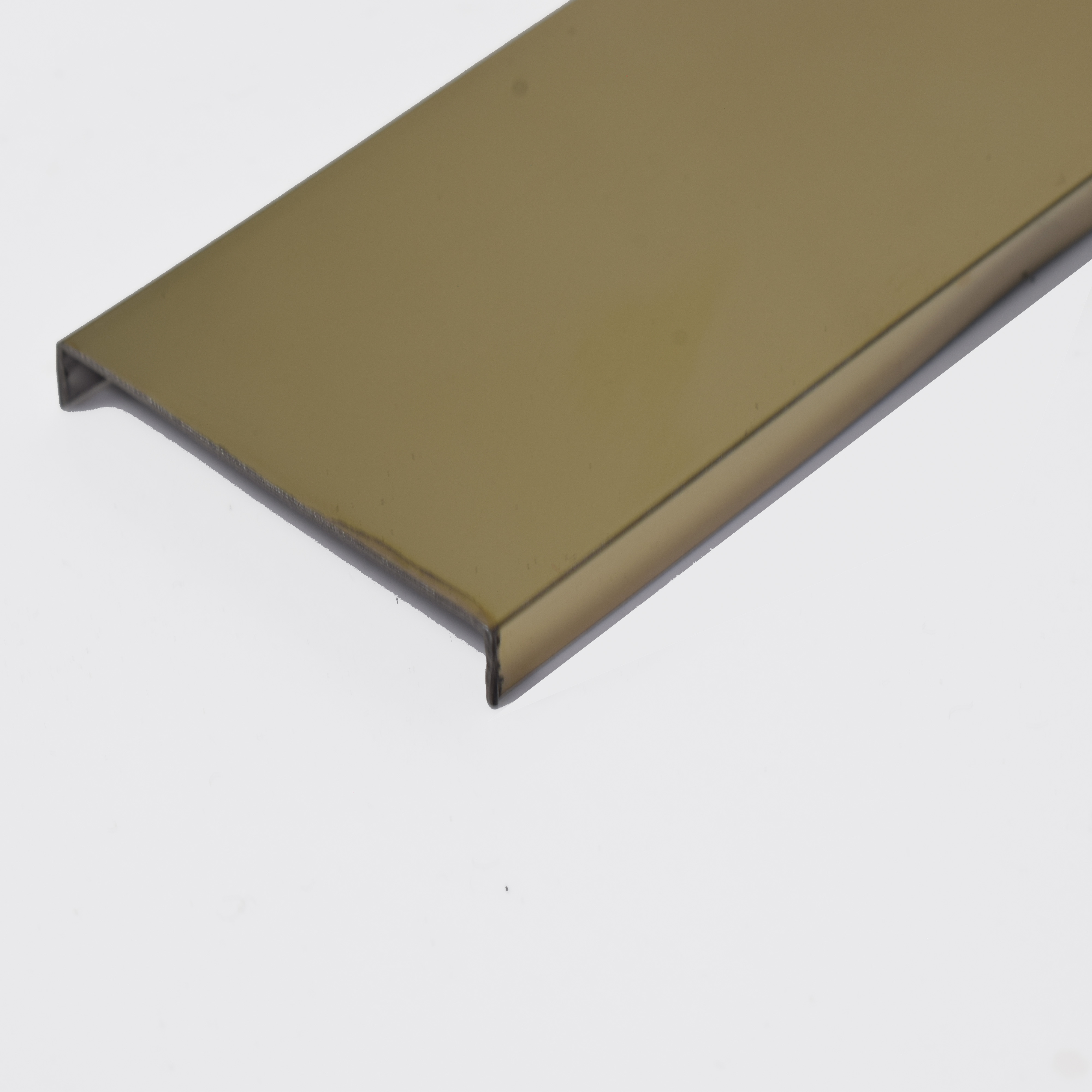 SS 304 U Inlay Profile Polished Gold Glossy Finish Edgeline PM 00292 M | 10 ft (3 mtr) x 40 mm x 0.6 mm | Adhesive Type Installation | Suitable for Floor & Walls