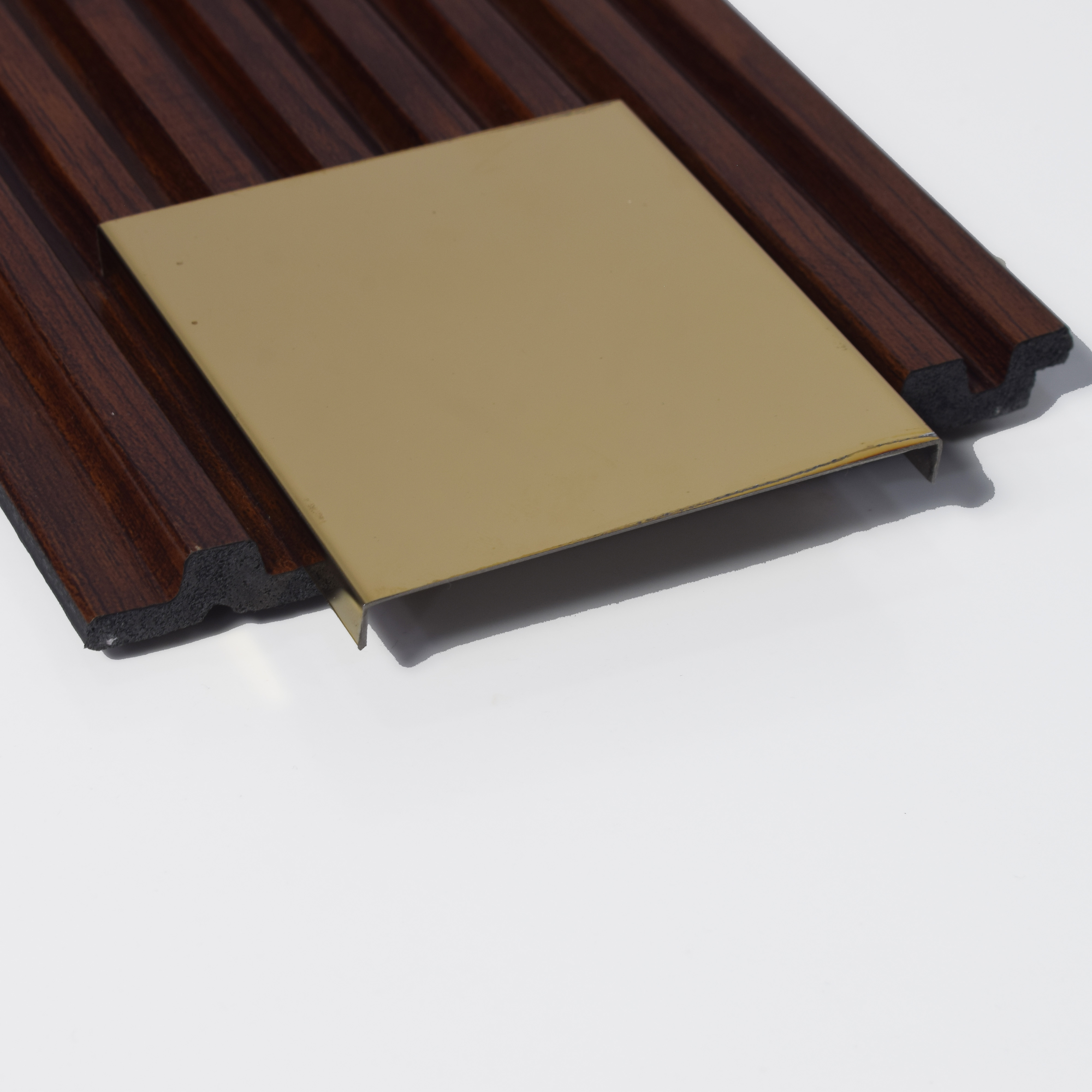 SS 304 U Inlay Profile Polished Gold Glossy Finish Edgeline PM 00292 N | 10 ft (3 mtr) x 70 mm x 0.6 mm | Adhesive Type Installation | Suitable for Floor & Walls