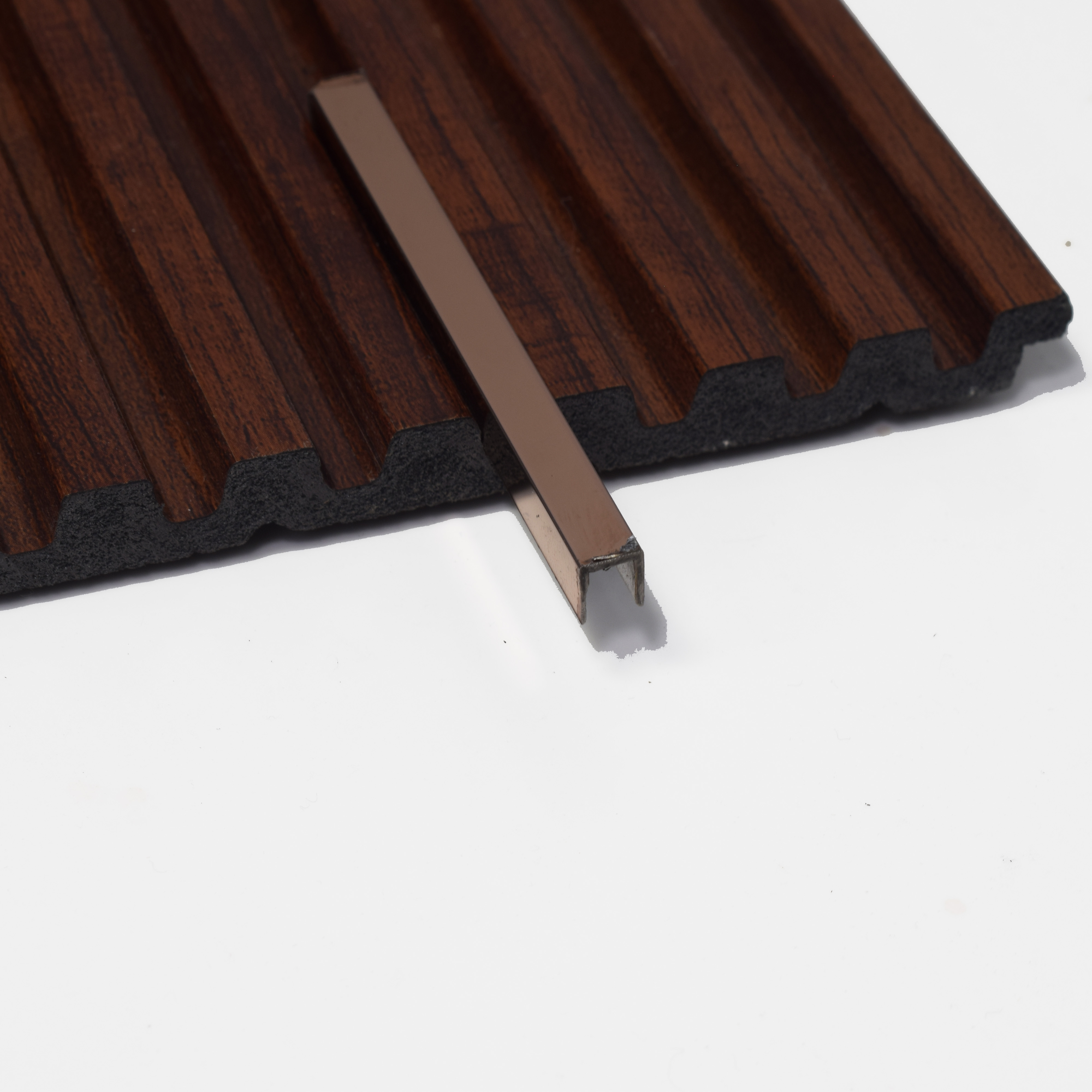 SS 304 U Inlay Profile Rose Gold Glossy Finish Edgeline PM 00292 Q | 10 ft (3 mtr) x 6 mm x 0.6 mm | Adhesive Type Installation | Suitable for Floor & Walls
