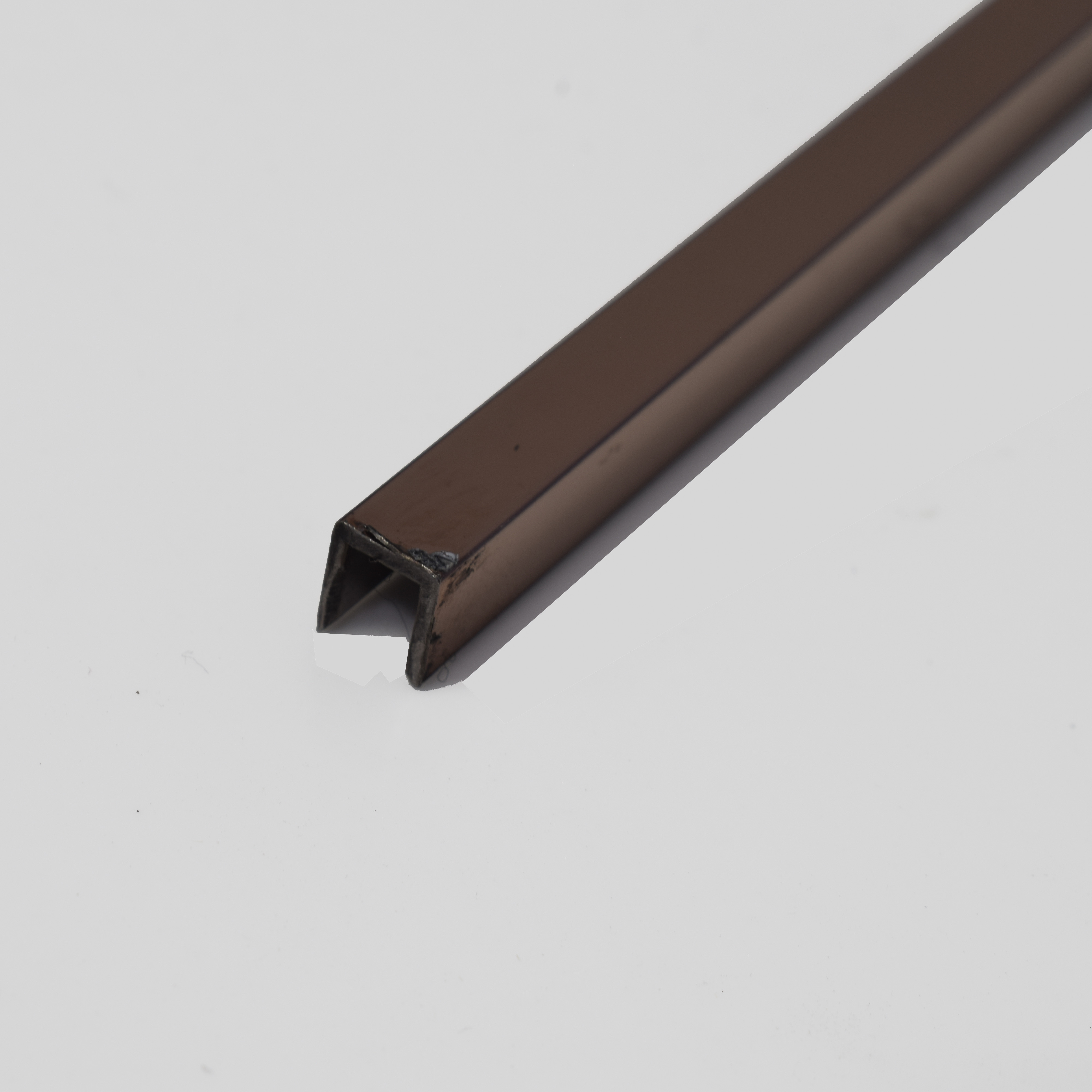 SS 304 U Inlay Profile Rose Gold Glossy Finish Edgeline PM 00292 Q | 10 ft (3 mtr) x 6 mm x 0.6 mm | Adhesive Type Installation | Suitable for Floor & Walls
