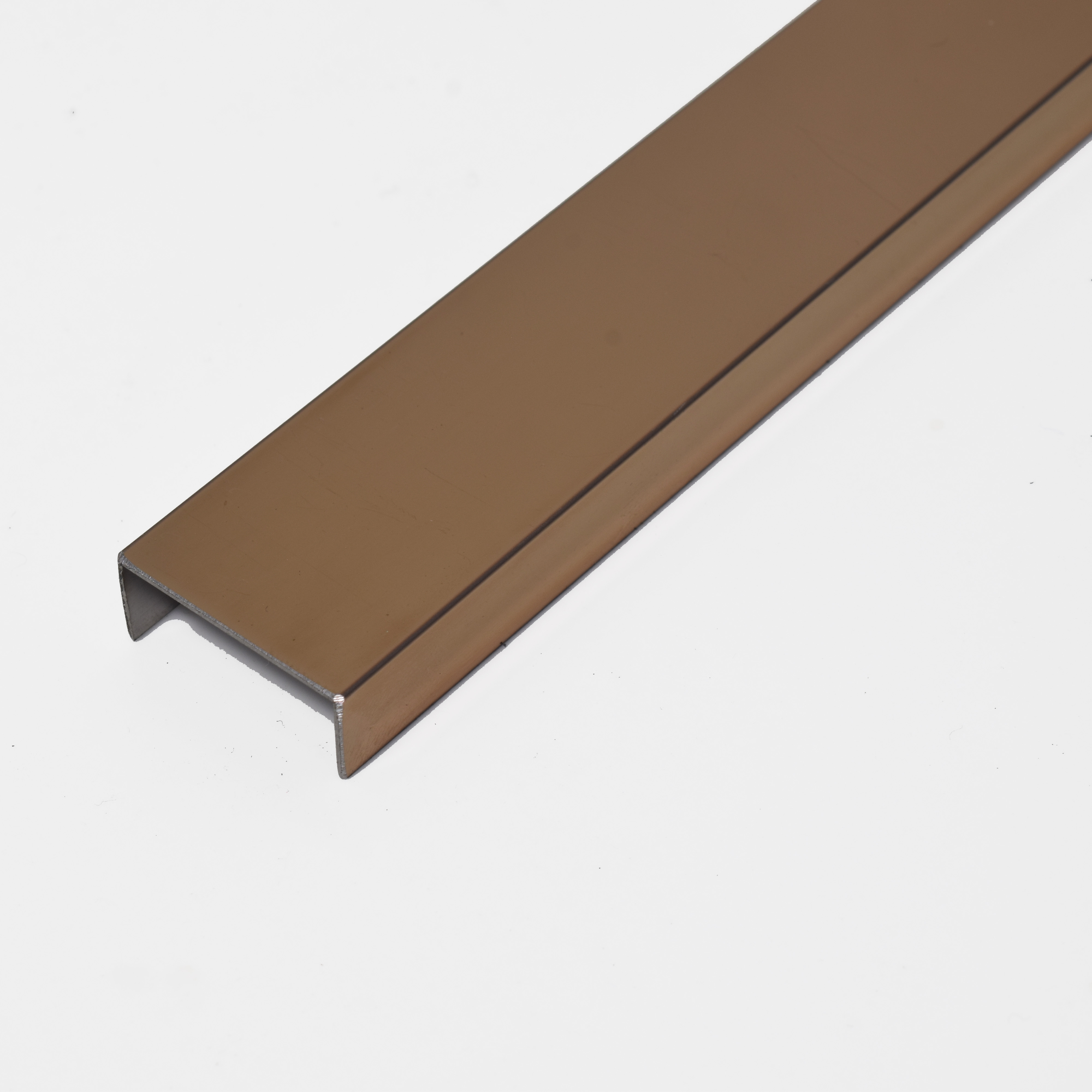 SS 304 U Inlay Profile Rose Gold Glossy Finish Edgeline PM 00292 T | 10 ft (3 mtr) x 20 mm x 0.6 mm | Adhesive Type Installation | Suitable for Floor & Walls