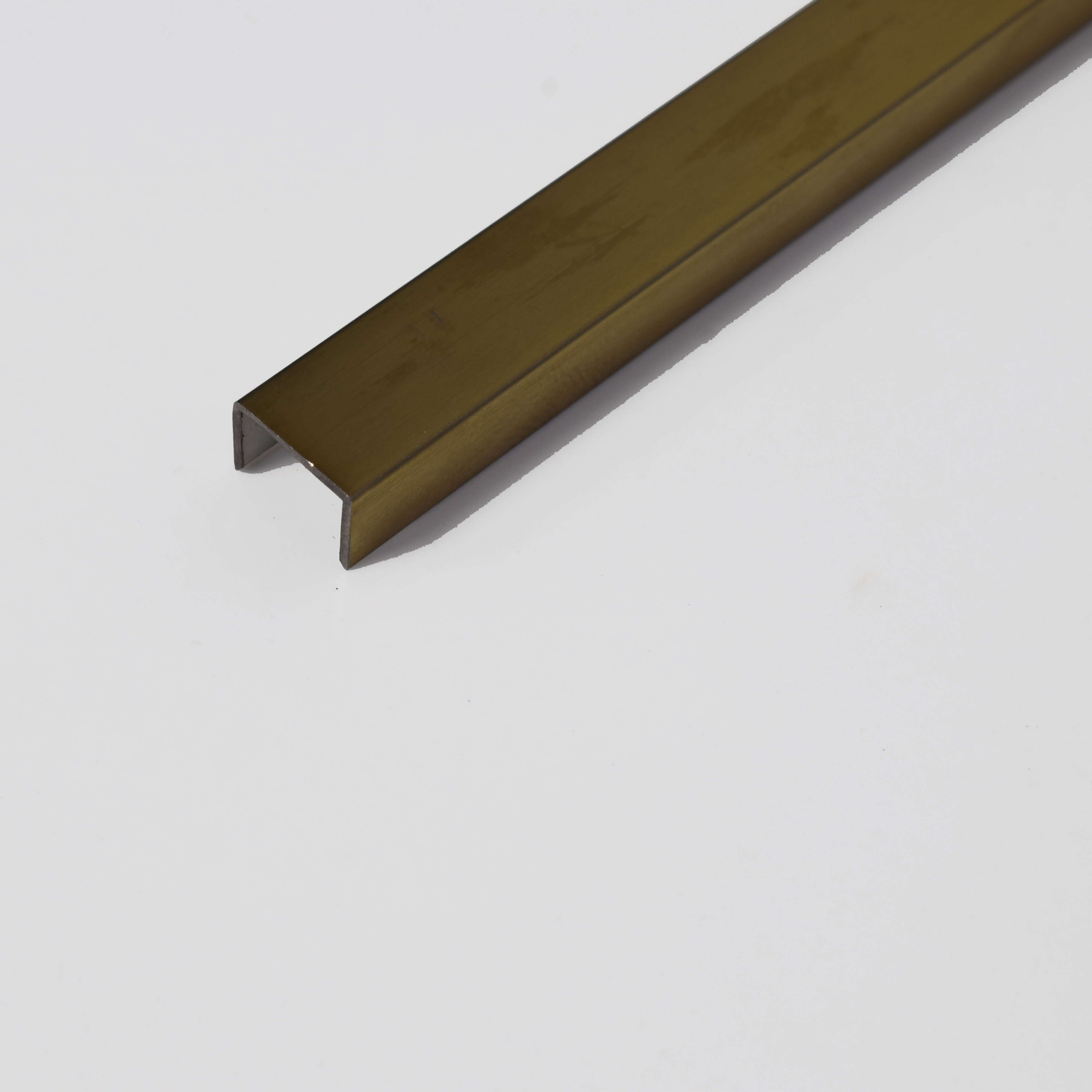 SS 304 U Inlay Profile Brush Gold Matte Finish Edgeline PM 00292 Z | 10 ft (3 mtr) x 10 mm x 0.6 mm | Adhesive Type Installation | Suitable for Floor & Walls