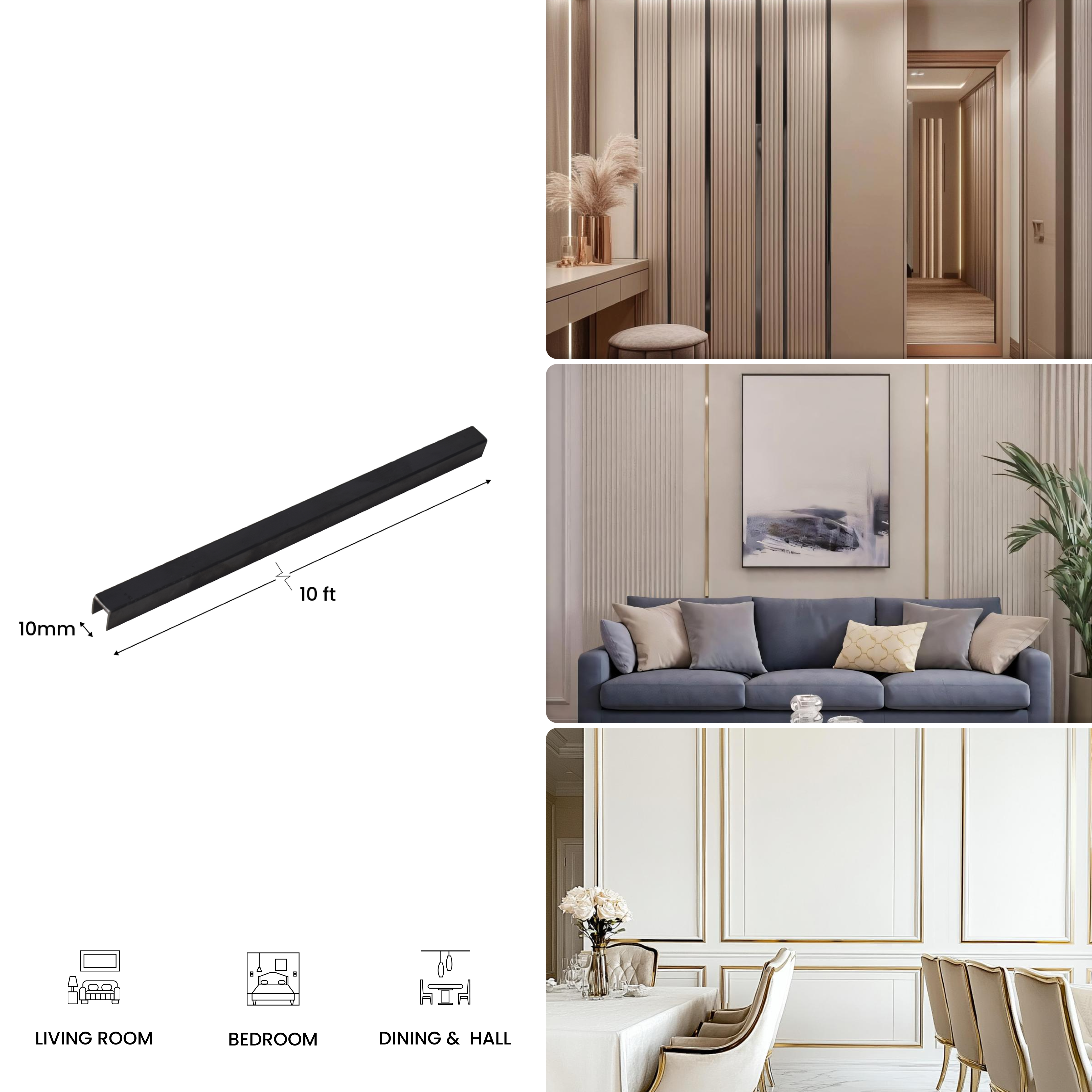 Product Image for Glossy Stainless Steel U-Profile Profiles PM 00292 C | Image - 6