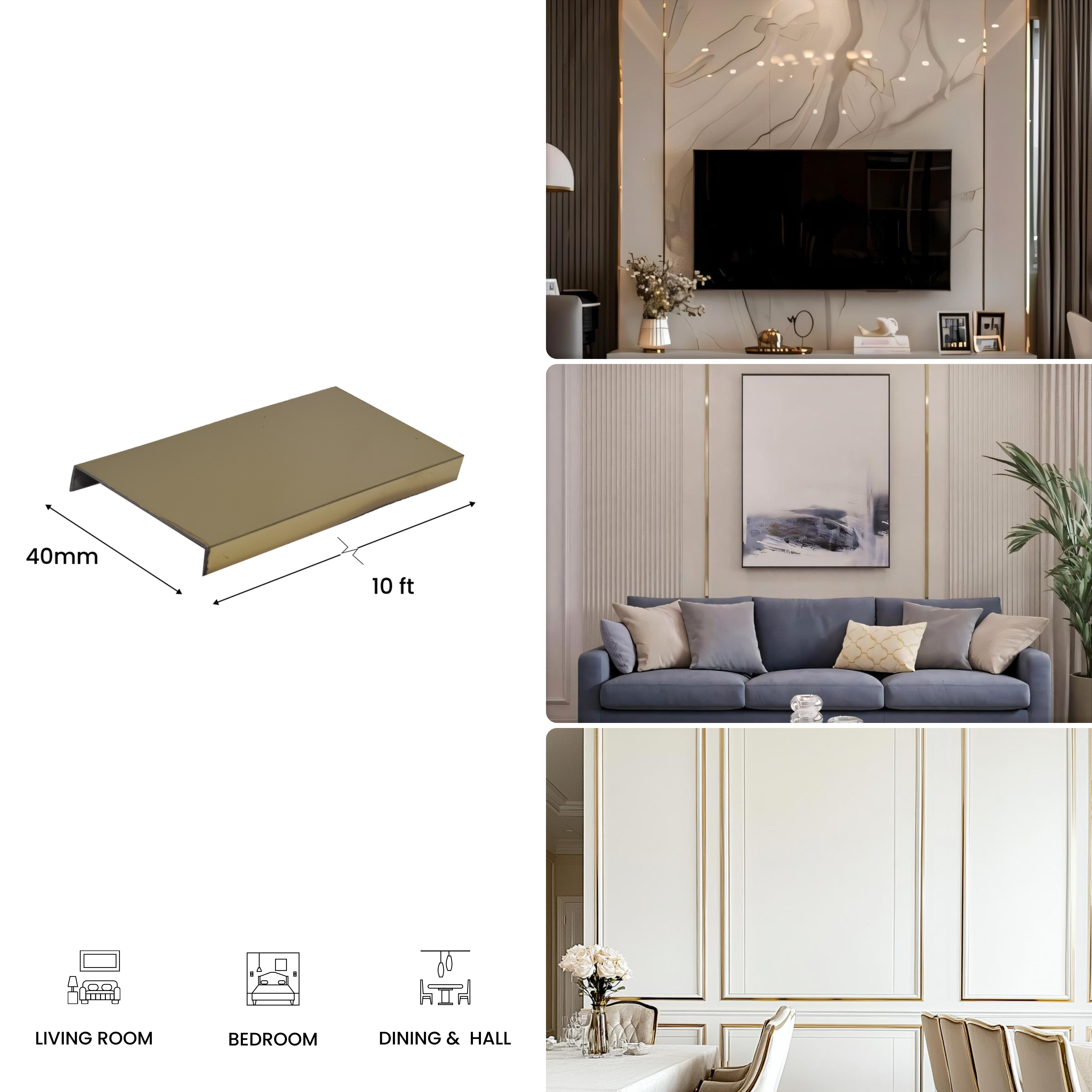 Product Image for Glossy Stainless Steel U-Profile Profiles PM 00292 M | Image - 6