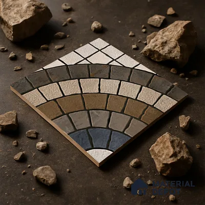 Parking Floor Tile TL 07579 Umber Echo | 16 x 16 inch | Anti Slip Matte Finish Heavy Duty Vitrified Tile - 12 mm | Suitable For High Traffic Areas, Terrace, Balcony | Pattern Alignment May Vary | 2-3 mm Spacer is Mandatory