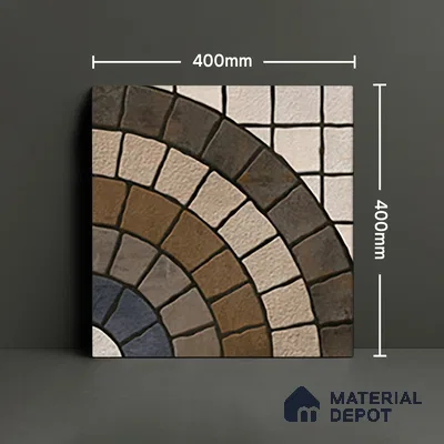 Parking Floor Tile TL 07579 Umber Echo | 16 x 16 inch | Anti Slip Matte Finish Heavy Duty Vitrified Tile - 12 mm | Suitable For High Traffic Areas, Terrace, Balcony | Pattern Alignment May Vary | 2-3 mm Spacer is Mandatory