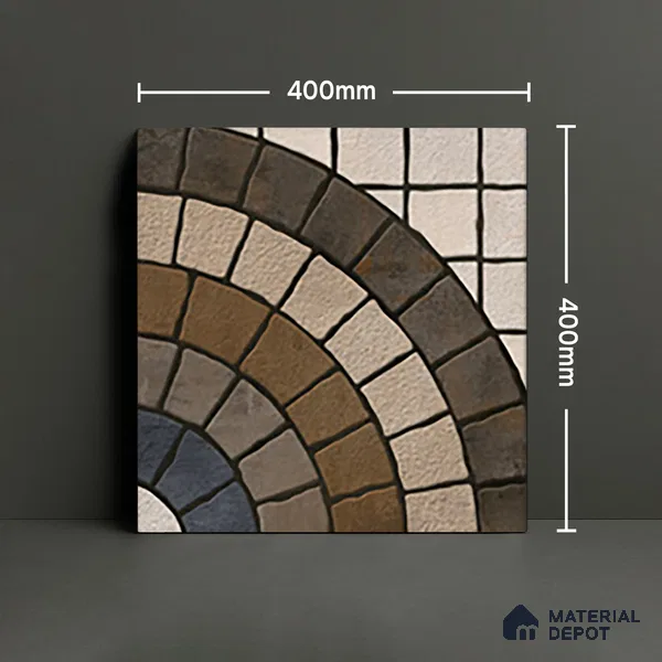 Parking Floor Tile TL 07579 Umber Echo | 16 x 16 inch | Anti Slip Matte Finish Heavy Duty Vitrified Tile - 12 mm | Suitable For High Traffic Areas, Terrace, Balcony | Pattern Alignment May Vary | 2-3 mm Spacer is Mandatory