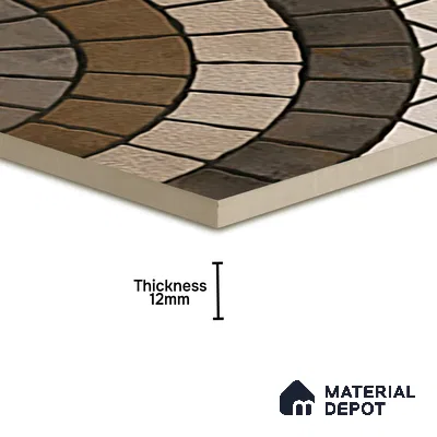Parking Floor Tile TL 07579 Umber Echo | 16 x 16 inch | Anti Slip Matte Finish Heavy Duty Vitrified Tile - 12 mm | Suitable For High Traffic Areas, Terrace, Balcony | Pattern Alignment May Vary | 2-3 mm Spacer is Mandatory