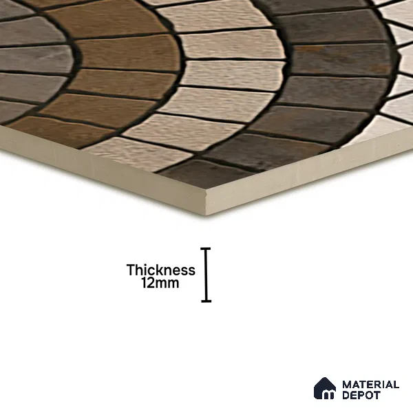Parking Floor Tile TL 07579 Umber Echo | 16 x 16 inch | Anti Slip Matte Finish Heavy Duty Vitrified Tile - 12 mm | Suitable For High Traffic Areas, Terrace, Balcony | Pattern Alignment May Vary | 2-3 mm Spacer is Mandatory