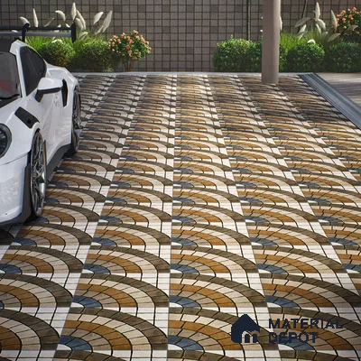 Parking Floor Tile TL 07579 Umber Echo | 16 x 16 inch | Anti Slip Matte Finish Heavy Duty Vitrified Tile - 12 mm | Suitable For High Traffic Areas, Terrace, Balcony | Pattern Alignment May Vary | 2-3 mm Spacer is Mandatory