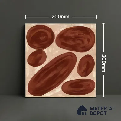 Subway Wall Tile TL 04972 C Canto Piedra Pebble Maroon 8 x 8 inch Ceramic Matte Finish - 10 mm | Suitable for Highlighter Walls, Foyer, Bathroom, Kitchen Wall & Backsplashes (Sample)