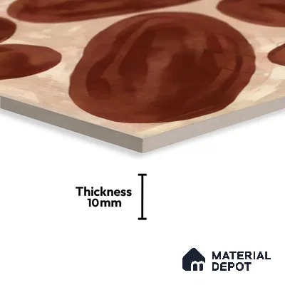 Subway Wall Tile TL 04972 C Canto Piedra Pebble Maroon 8 x 8 inch Ceramic Matte Finish - 10 mm | Suitable for Highlighter Walls, Foyer, Bathroom, Kitchen Wall & Backsplashes (Sample)