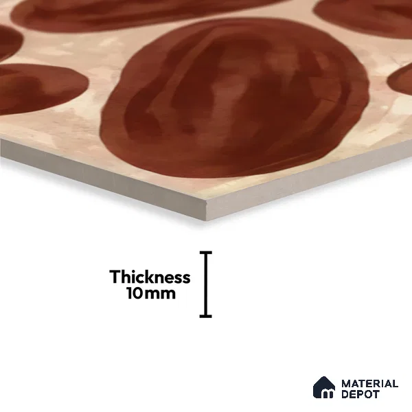 Subway Wall Tile TL 04972 C Canto Piedra Pebble Maroon 8 x 8 inch Ceramic Matte Finish - 10 mm | Suitable for Highlighter Walls, Foyer, Bathroom, Kitchen Wall & Backsplashes (Sample)