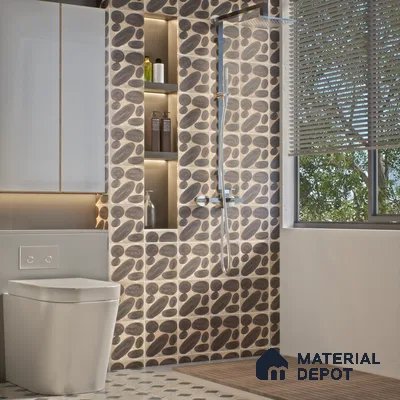 Subway Wall Tile TL 04972 E Canto Piedra Pebble Grigio 8 x 8 inch Ceramic Matte Finish - 10 mm | Suitable for Highlighter Walls, Foyer, Bathroom, Kitchen Wall & Backsplashes (Sample)