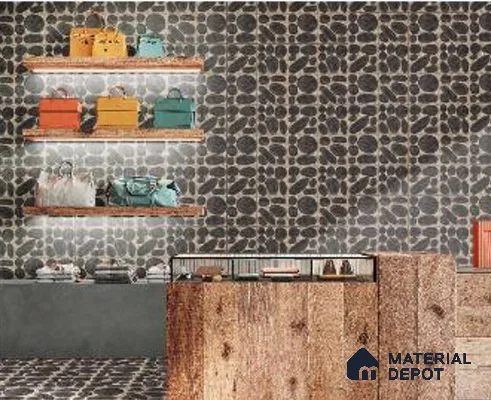 Subway Wall Tile TL 04972 E Canto Piedra Pebble Grigio 8 x 8 inch Ceramic Matte Finish - 10 mm | Suitable for Highlighter Walls, Foyer, Bathroom, Kitchen Wall & Backsplashes (Sample)