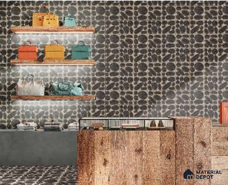 Subway Wall Tile TL 04972 E Canto Piedra Pebble Grigio 8 x 8 inch Ceramic Matte Finish - 10 mm | Suitable for Highlighter Walls, Foyer, Bathroom, Kitchen Wall & Backsplashes (Sample)