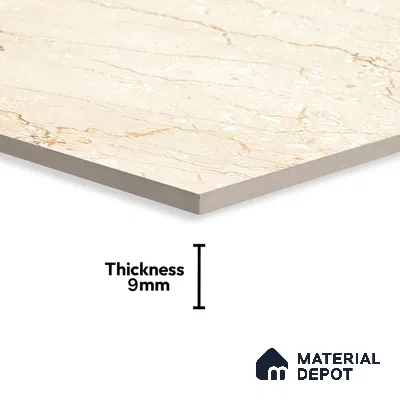 Marble Floor & Wall Tile TL 02209 Unction Cream 4 ft x 2 ft Glossy Finish Vitrified Tile - 9 mm (Random 5)