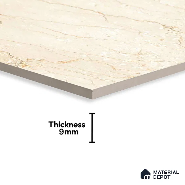 Marble Floor & Wall Tile TL 02209 Unction Cream 4 ft x 2 ft Glossy Finish Vitrified Tile - 9 mm (Random 5)