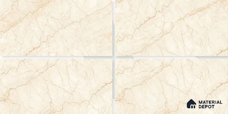 Marble Floor & Wall Tile TL 02209 Unction Cream 4 ft x 2 ft Glossy Finish Vitrified Tile - 9 mm (Random 5)