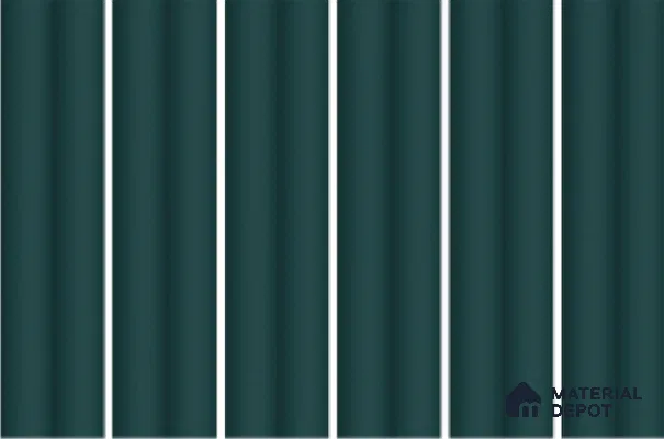 Subway Fluted Wall Tile TL 04961 C Piedra Tortora Green 12 x 3 inch Ceramic Matte Finish - 6.5 mm | Suitable for Highlighter Walls, Foyer, Bathroom, Kitchen Wall & Backsplashes