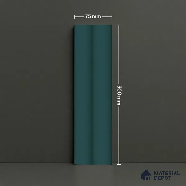 Subway Fluted Wall Tile TL 04961 C Piedra Tortora Green 12 x 3 inch Ceramic Matte Finish - 6.5 mm | Suitable for Highlighter Walls, Foyer, Bathroom, Kitchen Wall & Backsplashes