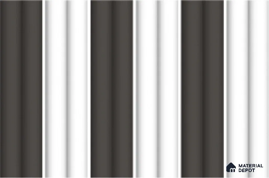 Subway Fluted Wall Tile TL 04961 G Piedra Glacier White 12 x 3 inch Ceramic Matte Finish - 6.5 mm | Suitable for Highlighter Walls, Foyer, Bathroom, Kitchen Wall & Backsplashes