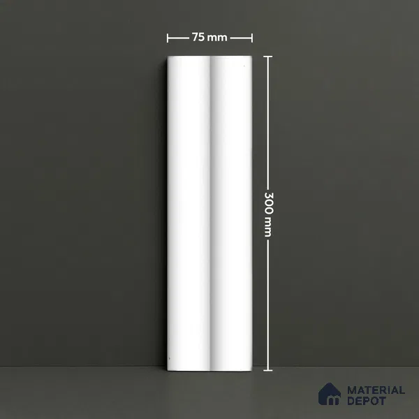 Subway Fluted Wall Tile TL 04961 G Piedra Glacier White 12 x 3 inch Ceramic Matte Finish - 6.5 mm | Suitable for Highlighter Walls, Foyer, Bathroom, Kitchen Wall & Backsplashes