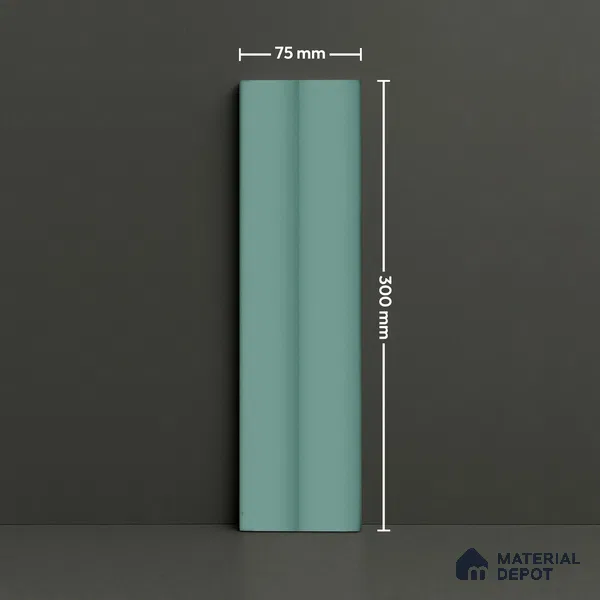 Subway Fluted Wall Tile TL 04961 Piedra Blue Bliss 12 x 3 inch Ceramic Matte Finish - 6.5 mm | Suitable for Highlighter Walls, Foyer, Bathroom, Kitchen Wall & Backsplashes (Sample)
