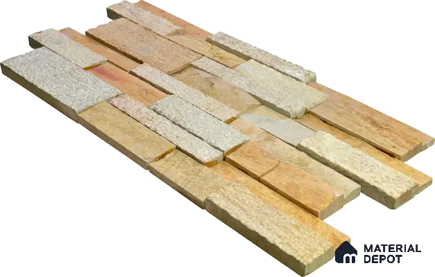WL 00143 Urban Oak 600 x 150 mm Natural Stone Wall Cladding |  Stone is a Natural Product, Please Expect Variation in Shades
