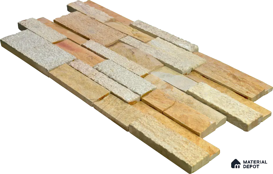 WL 00143 Urban Oak 600 x 150 mm Natural Stone Wall Cladding |  Stone is a Natural Product, Please Expect Variation in Shades