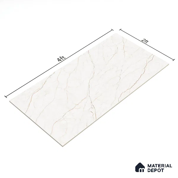 Marble Floor & Wall Tile TL 05549 Ureca Beige 4 ft x 2 ft Matte Finish Vitrified Tile - 9 mm