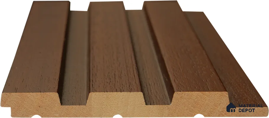 Olive Brown Wooden Louver PN 02736 9.35 ft x 4.9 inch Charcoal Panel - 4.5 mm | Suitable for Feature Wall, TV Unit & Living Room | Width is Subjected to 5% Variation