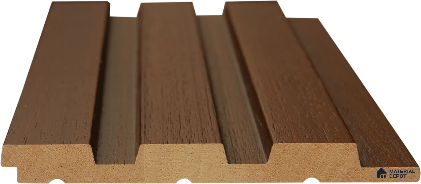 Olive Brown Wooden Louver PN 02736 9.35 ft x 4.9 inch Charcoal Panel - 4.5 mm | Suitable for Feature Wall, TV Unit & Living Room | Width is Subjected to 5% Variation