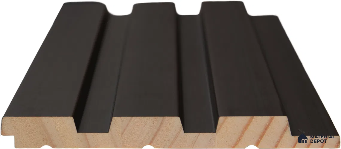 Walnut Brown Wooden Louver PN 02736 D 9.35 ft x 4.9 inch Charcoal Panel - 4.5 mm | Suitable for Feature Wall, TV Unit & Living Room | Width is Subjected to 5% Variation