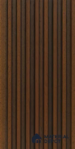 Walnut Brown Wooden Louver PN 02737 D 9.35 ft x 4.9 inch Charcoal Panel - 4.5 mm | Suitable for Feature Wall, TV Unit & Living Room | Width is Subjected to 5% Variation