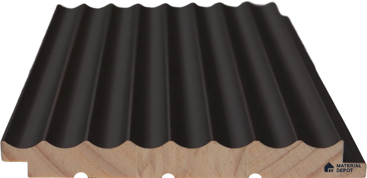 Ebony Brown Plain Colour Louver PN 02738 C 9.35 ft x 4.9 inch Charcoal Panel - 4.5 mm | Suitable for Feature Wall, TV Unit & Living Room | Width is Subjected to 5% Variation