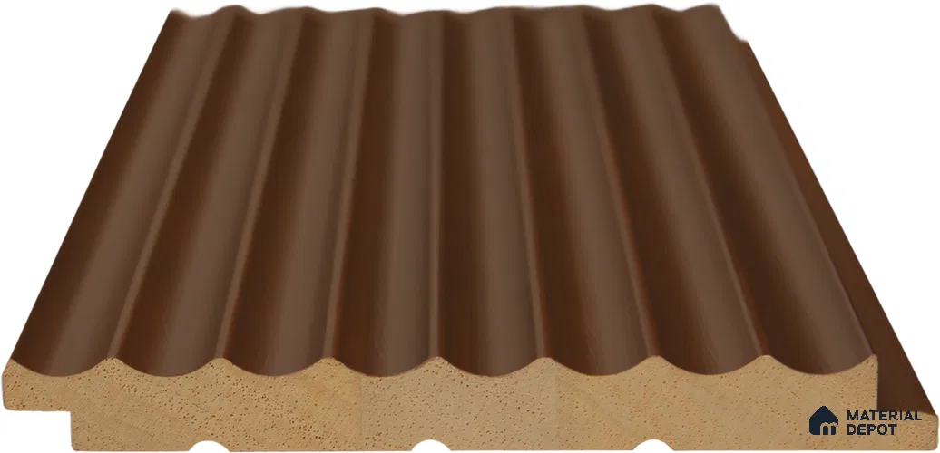 Teak Brown Plain Colour Louver PN 02738 D 9.35 ft x 4.9 inch Charcoal Panel - 4.5 mm | Suitable for Feature Wall, TV Unit & Living Room | Width is Subjected to 5% Variation